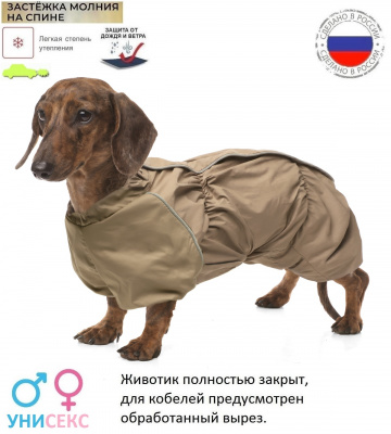 Комбинезон демисезонный "Такса", бежевый