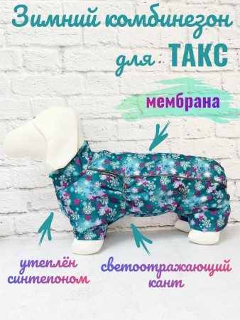 Комбинезон на синтепоне для такс девочка Osso Fashion